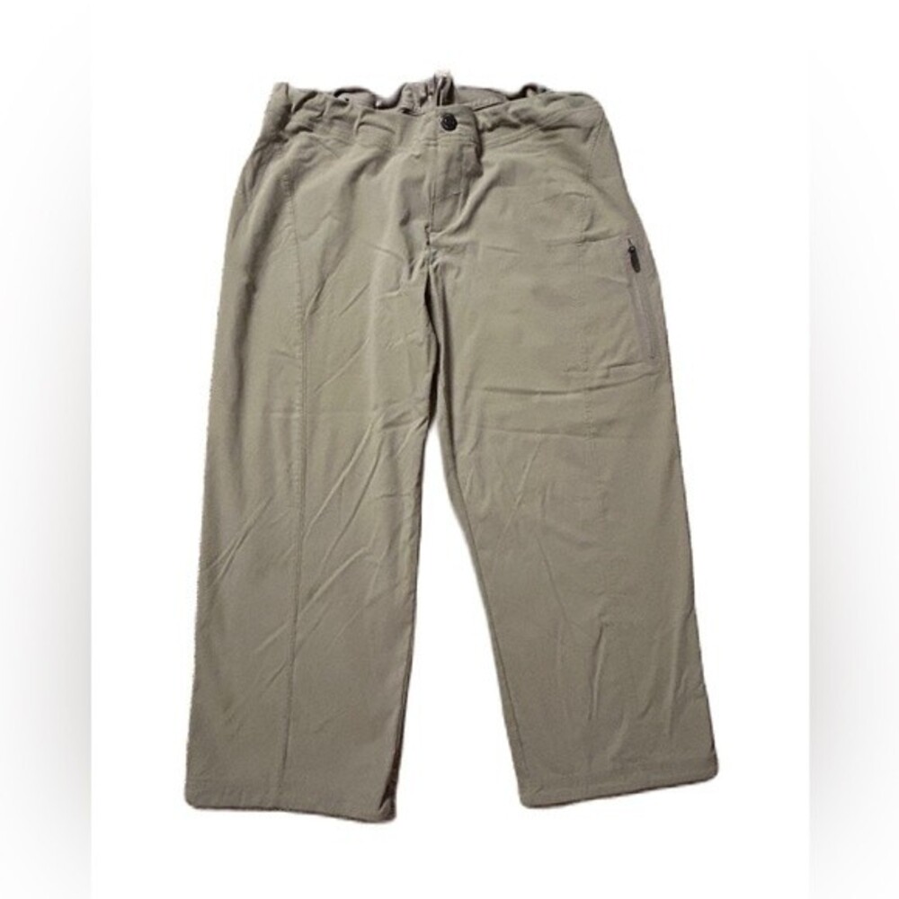 Columbia Omni-Shield Cropped Pants, Size 8 Tan Snap Drawstring Lightweight